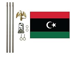 Libya 3x5 ft Outdoor Flag and Flag Pole