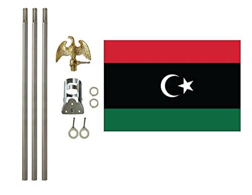 Libya 3x5 ft Outdoor Flag and Flag Pole