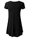 URBANCLEO Womens Round Neck Elong Tunic Top Mini T-Shirt Dress Black XLarge