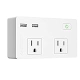 Etekcity Wall Surge Protector Power Strip with 2 USB Charging Ports, 2.4A Fast Charge, 5610 Joules, 1875W/15A, UL Listed, White