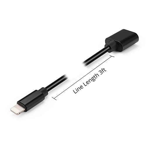 RCGEEK Compatible with OSMO Pocket to iPhone Data Transfering Extension Cable 3ft for OSMO Pocket Female to Male Pass Audio Video Music Data and Power Charge, 1 Piece - Thumbnail 4