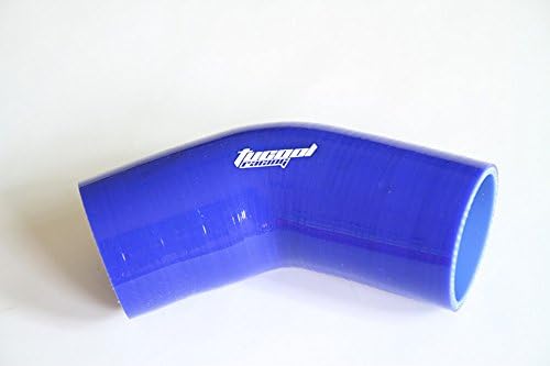 Tucool Racing Se45-020 4 1/2" to 4 1/2" Inch 45 Degree 4.5 Inch Elbow Hose 114mm Turbo Silicone Elbow Coupler Pipe Blue