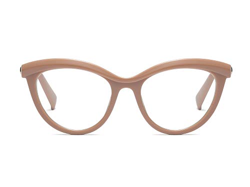 Allt Vintage Cat Eye Optical Eyewear Half Tinted Frame Mod Eyeglasses with Clear Lenses for Women (Coffee Color)