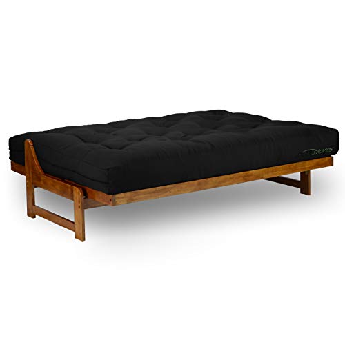 Extra Thick Premium 10Inch Queen Futon Mattress, Black Twill Made in