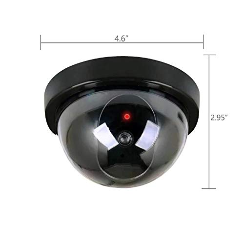 Fake Security Cameras, CCTV Dome Dummy Camera with Flashing Red Light, Wireless Simulated Cameras Surveillance for Home, Outdoor, Indoor, Business, 2 Pack