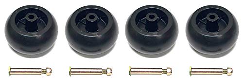 4 Deck Wheels + Shoulder Bolts, Lock Nuts For 133957 174873 532133957 532174873 Craftsman Poulan Husqvarna. MTD 734-03058, 753-04856. Murray 92683, 92265. John Deere M84690. Ariens 03471700, 03905600