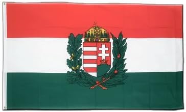 Ungarn Mit Wappen Flagge Ungarische Fahne 90 X 150 Cm Maxflags Amazon De Garten