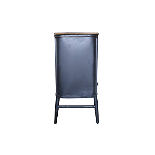 Herrera Buffet in Dark Gray with Metal Base, Three Drawers, Wire Mesh Door Fronts, And Solid Wood Top, by Artum Hill
