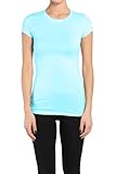 TheMogan Basic Round Crew Neck Short Sleeve T-Shirts Stretch Cotton Spandex Tee