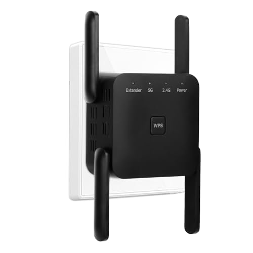 2026, ripetitore WLAN da 1200 Mbit/s, doppia banda con 4 antenne esterne, ripetitore WiFi, router/modalità access point, facile da installare, porta LAN/WAN, compatibile con tutti i dispositivi