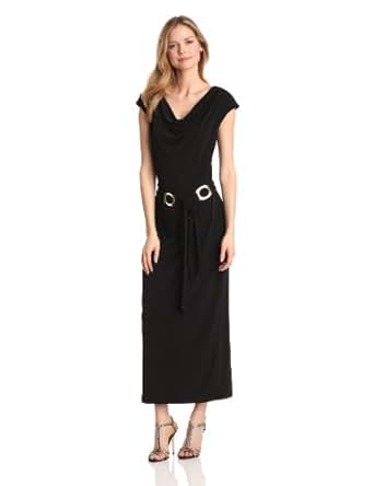 Calvin Klein Women's Cowl Neck Maxi Dress, Black, X-Small at Amazon Womenâs Clothing store: