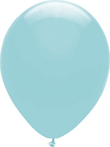 PartyMate Made in the USA Pastel Color 5-Inch Latex Balloons, 50-Count, Aquamarine
