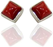 Black 92.5 Sterling Silver Stud Earrings for Girls Ear 1115