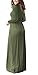 AUSELILY Women's Long Sleeve Casual Loose Pocket Maxi Party Long Dresses (XL, Army)