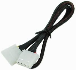 ExtremeMod 36" 4 Pin Molex IDE Male to Female Extension Adapter Cable, Black Sleeved