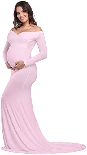 VSNOW Women's Off Shoulder V Neck Long 