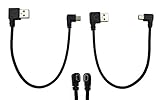 CERRXIAN 9Inch Mini USB Cable Combo Mini USB Right Angle & Left Angle Male to USB Type A 2.0 Right Angle Male Data Sync and Charge Cable (Black)(2-Pack) R