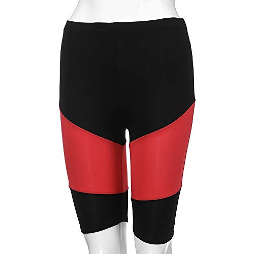 Nevera Patchwork Yoga Running Bike Gym Active Shorts Power Flex High Waist Tummy Control Pants Red - Thumbnail 3