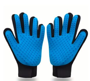 Hazels' Finest’ Pet Grooming Gloves 2 Pack, UPGRADED, Dog Deshedding Gloves, Pet Bathing Brush, For Dogs, Shedding Pets With Short Or Long Hair. (sky blue)