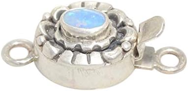 Australian Lightning Ridge Opal Clasp Moon Design Sterling