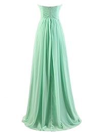 MaliaDress M145LF - Vestido largo de gasa sin tirantes para dama de honor