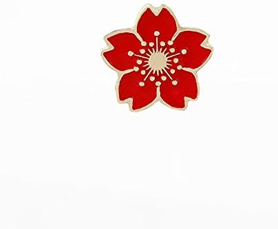 Sherineo Brooches for Women Cherry Blossom Sakura Lapel Pins Cute Cartoon Brooch Badge Pins for Women Children Clothes Dress Scarf Decoration For Wedding and Party 直径1.6cm