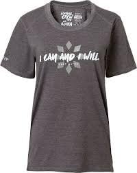 Rip It Womens Crew Tee with Adira: I Can and I Will (Charcoal, Large)
