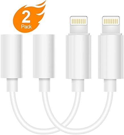 [2 Pack] iPhone Headphone Adapter, L-ghtig to 3.5mm Headphones Jack Adapter Cable Compatible with iPhone 7&8/7&8Plus iPhone X/Xs/XR/XS Max Adapter Headphone Jack and More (iOS 10/ iOS 12) Accessories