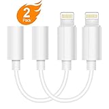2 Pack iPhone 7/7Plus Adapter Headphone Jack, iPhone Headphone Jack Adapter, Lightning to 3.5 mm Headphone Extender Jack Adapter Compatible with iPhone 7/7 Plus Accessories [iOS 10.3]