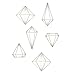 Umbra Prisma Wall Décor – Modern Geometric Wall Sculptures, Decorate your Wall With Modern Metallic Wire Shapes, Table top Décor, Ceiling Décor, Set of 6, Matte Brass, Model Number: 470520-221