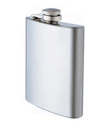 MENZY Liquor Holder Stainless Steel Hip Flask (230 ml, Silver)