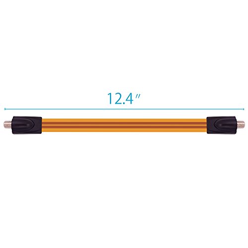 Fancasee (Ultra-Thin) Flat Coaxial Cable Wire Female to Female F Type Coax Connector Jack Cable for Door Windows Outdoor Cable Wire Antenna Lead-in Indoor (12.4 inch)