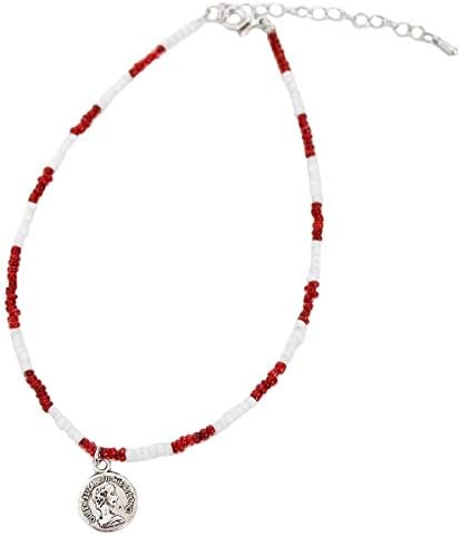 アンクレット メンズ ボーダー ビーズ アクセサリー シルバー コイン チャーム 足首 ブレスレット Geodreamspro Com