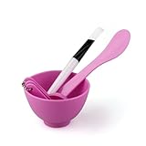 Leegoal 4 in 1 DIY Makeup Set Mask Bowl Gauge Stick Brush,Pink