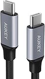 AUKEY USB C to USB C Cable 6ft, USB 2.0 Type C Cable 60W Fast Charge Braided Nylon for Google Pixel 2/2 XL, MacBook Pro, MacBook Air, iPad Pro 2018, Nintendo Switch, Samsung S8/S8+ S9