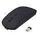 Wireless Mouse, 2.4G Slim Mute Silent Click Noiseless Optical Mouse with USB Receiver Compatible with Notebook, PC, Laptop, Computer, MacBook(Black)