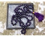 SHIVANSH CREATIONS Amethyst Mala. 108 Beads on Knotted Silk; Color: Purple