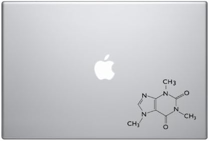 BIZIBIZI Caffeine Molecule Molecular Model - 5" Black Vinyl Decal Sticker Car Macbook Laptop