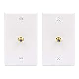 VCE 2-Pack 3GHz Gold-Plated F Type RG6 Keystone Jack Insert Wall Plate