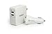 Tenergy 30W 2-Port Adaptive USB Wall Charger Dual and USB Fast Car Charger with Qualcomm QC 2.0 & Smart Detect (White)