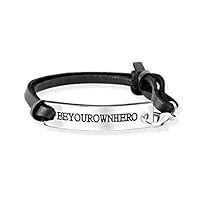 KISSFRIDAY BE YOUR OWN HERO inspirational lettering PU leather bracelet jewelery gift