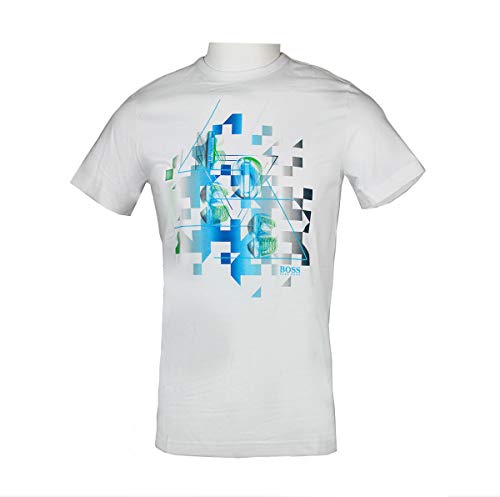 Hugo Boss Men's tee 3 Cotton Graphic t-Shirt White (X-Large)