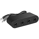 GameCube Controller Adapter,Update Gamecube Adapter for Super Smash Bros Ultimate With Vibration, No Driver and No Lag,Support Nintendo Switch/Wii U/PC/Mac,Black