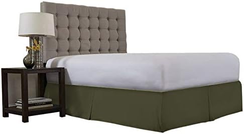 Lavish Linens Black Friday & Cyber Monday Deals Double Brushed Microfiber Dust Ruffle, 15 Inch Tailored Drop Pleated Bed Skirt Queen Elephant Grey