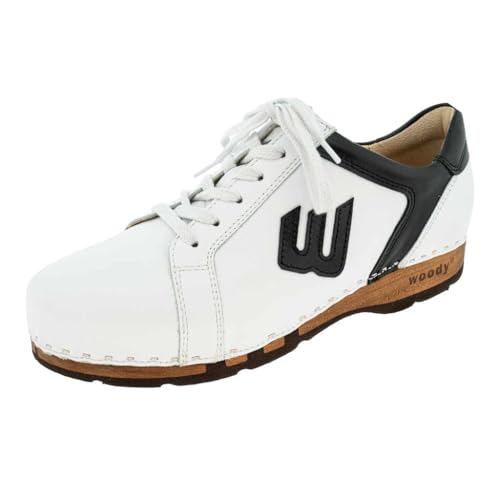 woody Herren Wayne Clog Sneaker, Weiss-Schwarz, 48 EU