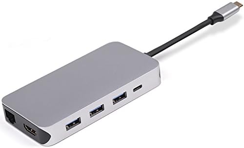 USB C Hub, Type C Adapter with HDMI Port, Gigabit Ethernet Port, USB C Charging Port, 4 USB 3.0 Ports, SD/TF Card Reader, for MacBook Pro and More USB C Devices