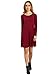 Romwe Women's Casual Plain Long Sleeve Loose Tunic T-Shirt Dress Burgundy S