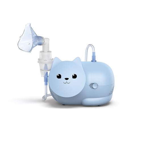OMRON Nami Cat Inhalationsgerät – Inhalationsgerät kinder, leistungsstarker Kompressor für schnelle und effektive Behandlung von Atemwegserkrankungen bei Kindern