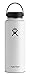 Hydro Flask Water Bottle - Stainless Steel & Vacuum Insulated - Wide Mouth with Leak Proof Flex Cap - 40 oz, White