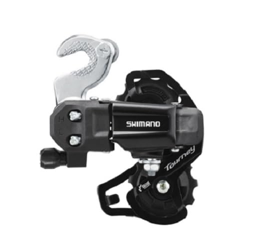 Shimano Tourney/TY Tourney TY200 rear derailleur, 6/7-speed, with BMX/Track bracket, SS short cage, Black